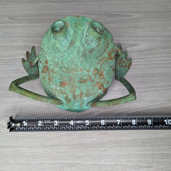 Metal Green & Copper Colored Frog 8" Length - Picture 8 of 11